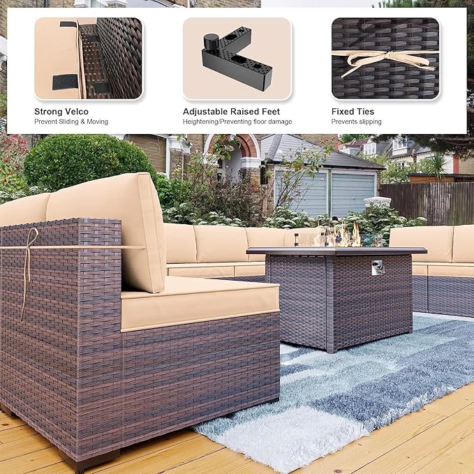 Kullavik 13 Pieces Outdoor Patio Furniture Set - Image 4
