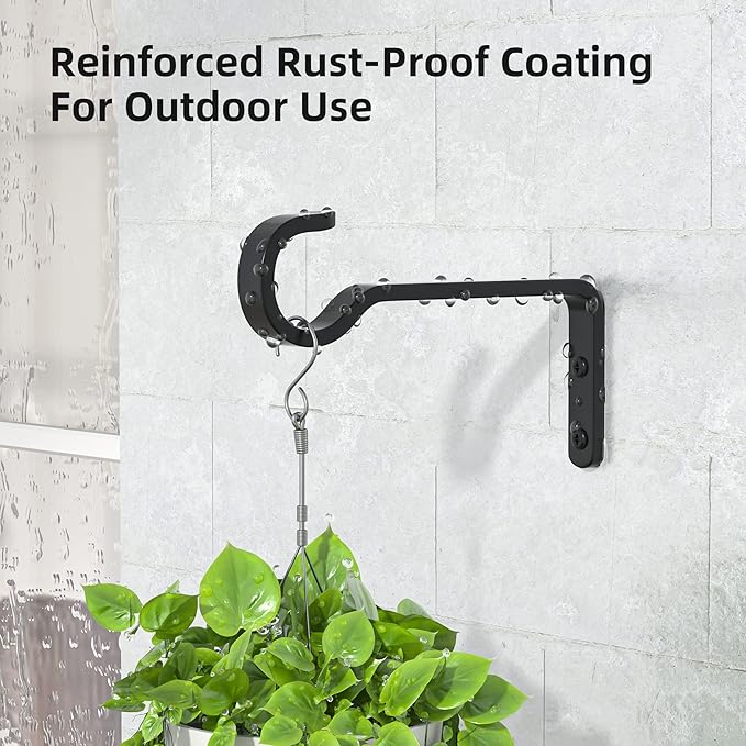 5.7 Inch 2 Pack Heavy Duty Outdoor Plant Hangers, Iron Hanging Plant Brackets - Image 4