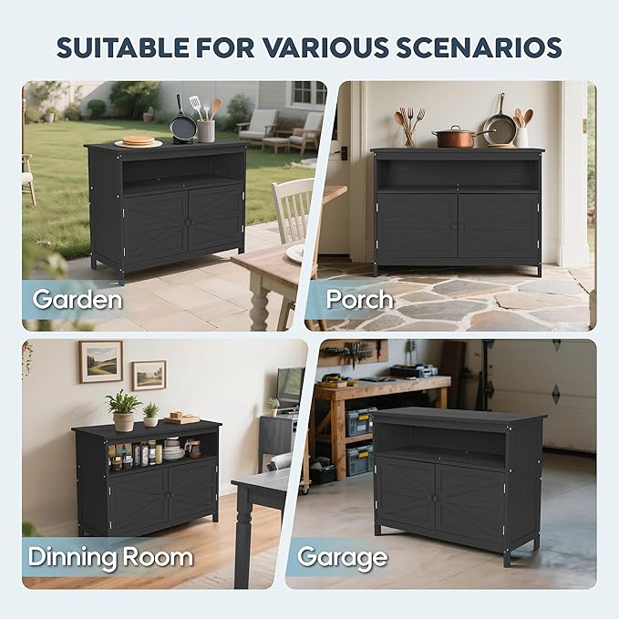 HIPS All-Weather Outdoor Storage Cabinet, Outdoor Sideboard - Image 7