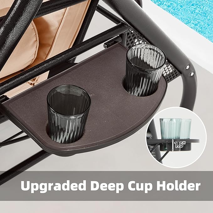 HOMREST 3 Seat Outdoor Porch Swing - Image 8