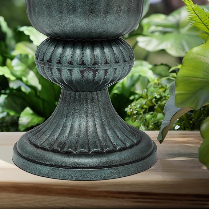 Magshion 20" Urn Planters for Outdoor Plants, Large Decorative Front Porch - Image 9