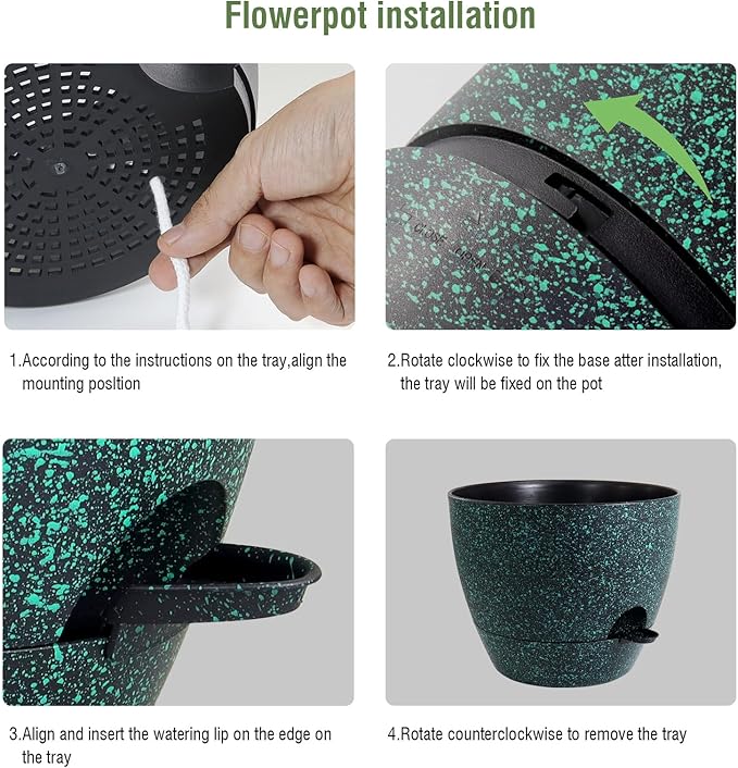 10 inch Self Watering Pots, Plant Pots - Image 4