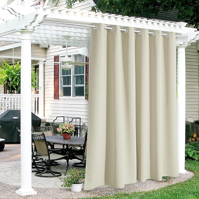 RYB HOME Outdoor Patio Curtains, Rustproof Grommet Window Covering Harsh by RYBHOME
