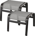 Patio Ottomans Outdoor Foot Rest Aluminum Patio Footstool Samll Seat Wicker by Deguifei