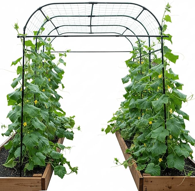 Wide Arch Trellis 7FT Extra Tall Garden Trellis Arch – Sturdy Plastic Coated by GardenArchTrellisforPlants