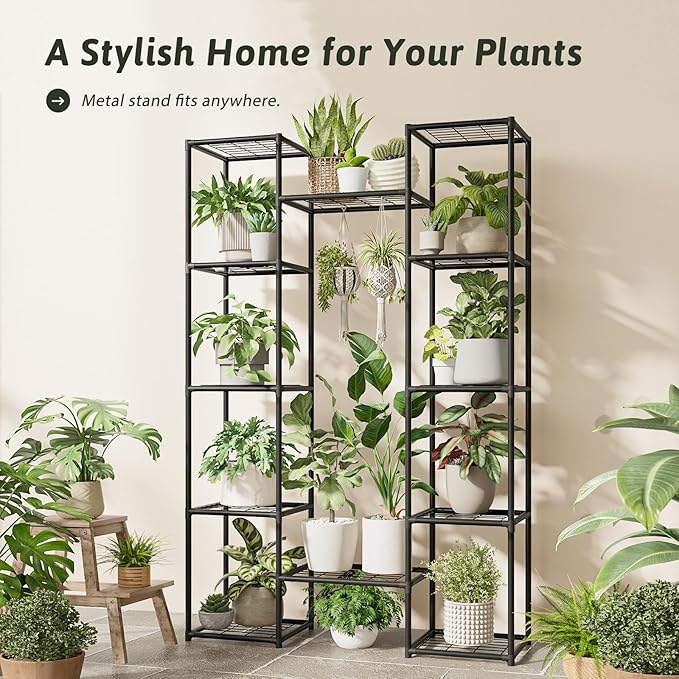 Metal Plant Stand Outdoor 62.2" Tall Plant Shelf - Image 5