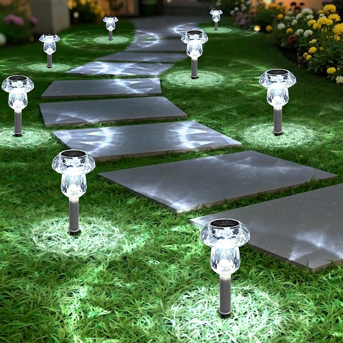 Mancra Solar Lights Outdoor Waterproof, 16 Pack Mushroom Solar Pathway Lights - Image 2