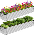 2 Pack 8x2x1FT Galvanized Metal Raised Garden Bed Kit by Unknown