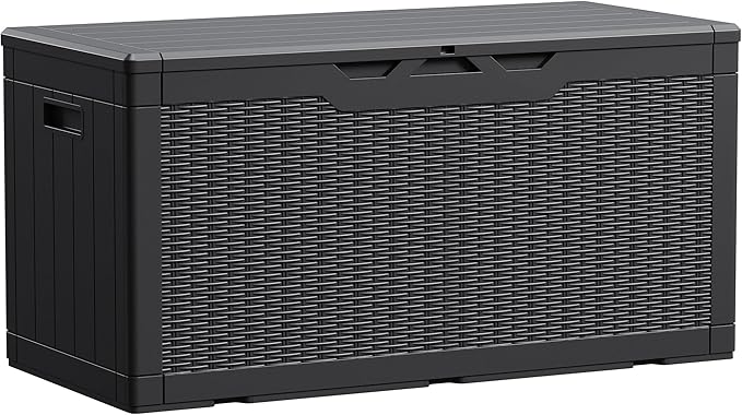 Devoko 100 Gallon Waterproof Large Resin Deck Box Indoor Outdoor Lockable by DEVOKO