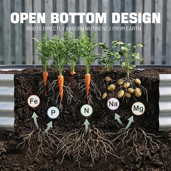 AHEONLAR 3 Pack 6×3×1ft Galvanized Raised Garden Beds, Oval Metal Garden Bed - Image 6