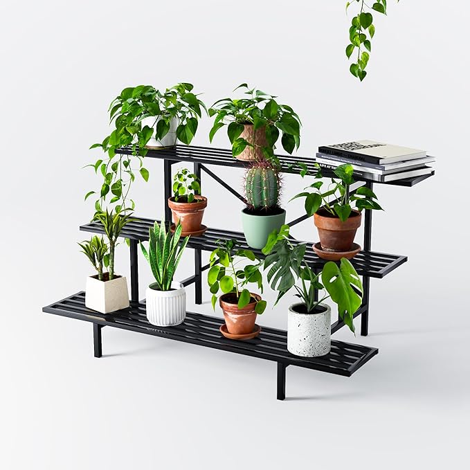 Zhongma 3 Tier Sturdy Metal Plant Stand, L45.67 x W26 x H23.6 inch, Heavy Duty - Image 6