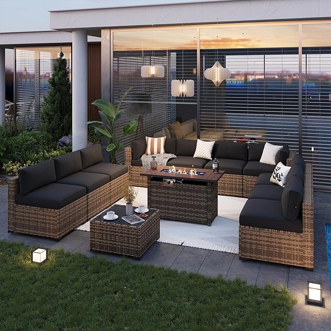 Aoxun Patio Furniture Sets, 12-Piece Outdoor Patio Furniture - Image 2