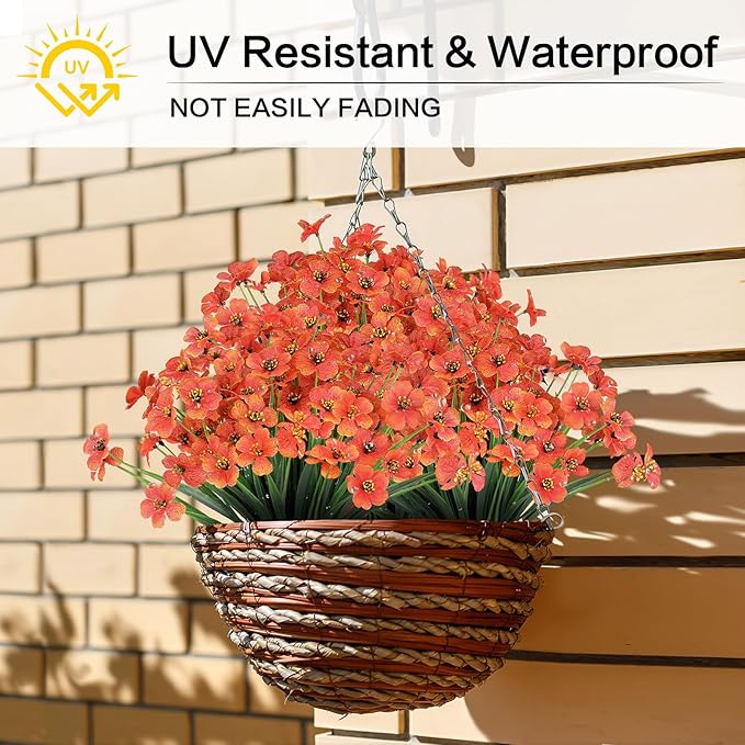 AGIRL 24 Bundles Artificial Fall Flowers Outdoor Indoor Decoration, Fake - Image 4