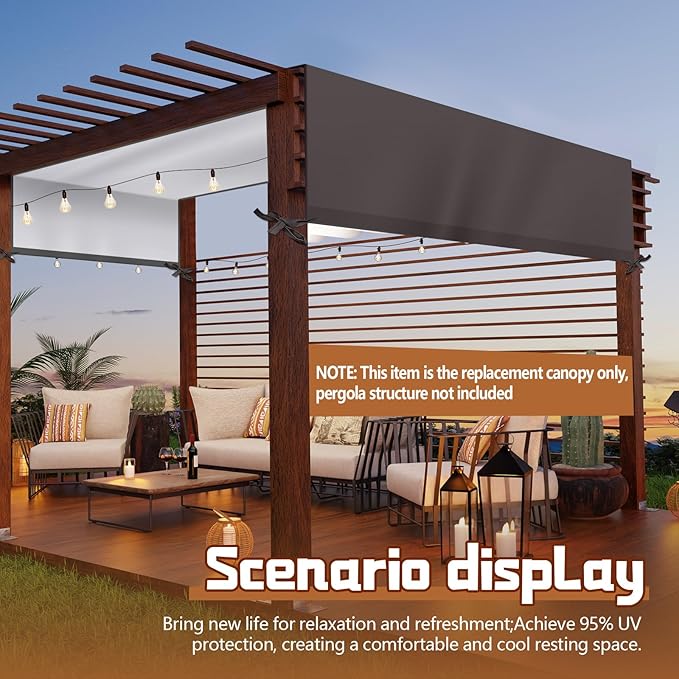 Universal Pergola Replacement Canopy Outdoor Canopy Shade Cover Waterproof - Image 7