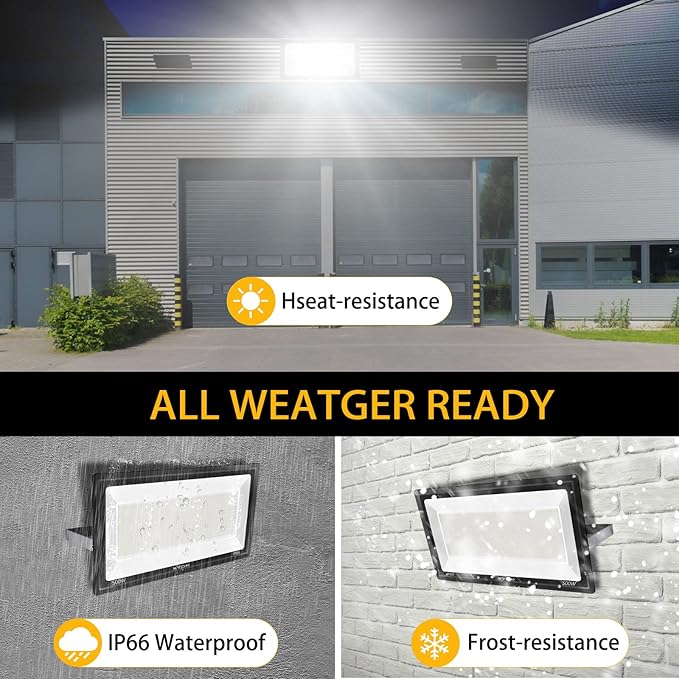 500W LED Flood Light, Super Bright 58, 500LM Daylight 5000K IP66 Waterproof - Image 5