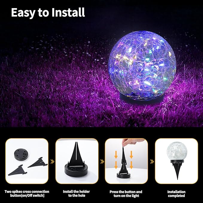 Solar Globe Lights Outdoor Waterproof-Solar Balls - Image 5