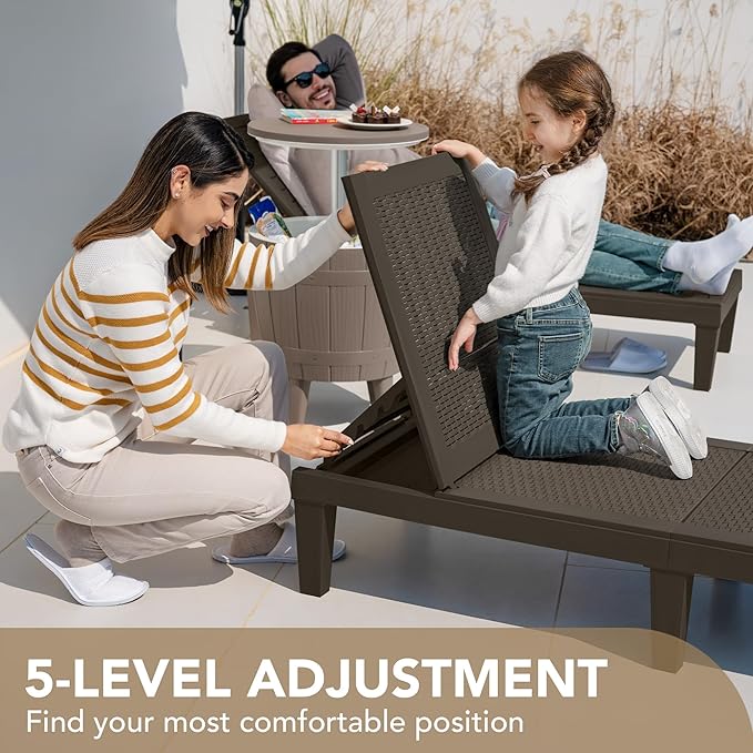 Devoko Outdoor Chaise Lounge Chair Set of 2 - Image 4