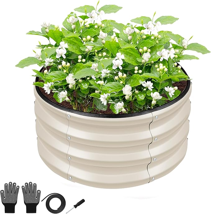 ZXZYHFTY Round Galvanized Raised Garden Bed kit, Round Large Metal Raised - Image 2