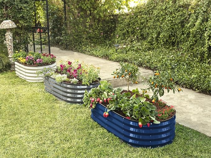 Plant & Plot Galvanized Raised Garden Beds Outdoor // 4×2×1 ft Planter Raised - Image 6