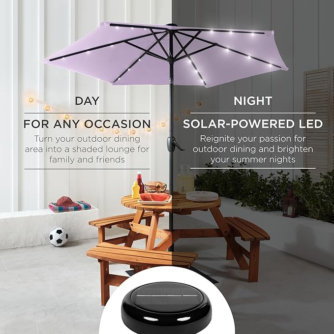 Best Choice Products 7.5ft Outdoor Solar Market Table Patio Umbrella - Image 3