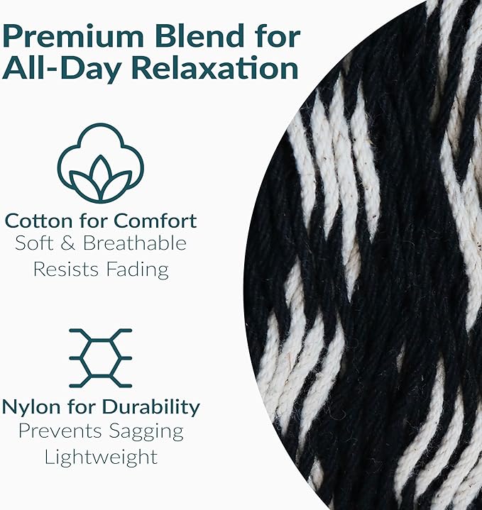 Sunnydaze Handwoven XXL Thick Cord Mayan Double Hammock - Image 3