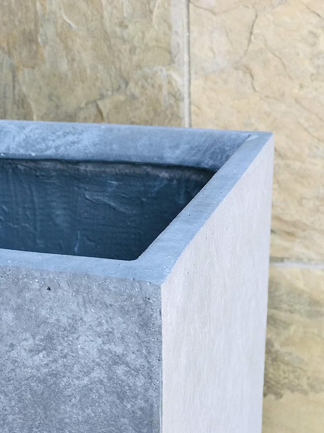 Kante 15.7" H Tall Rectangular Concrete Planters, Outdoor Indoor Lightweight - Image 9