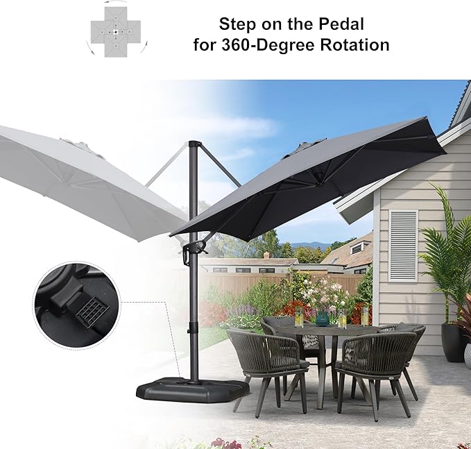 PURPLE LEAF 8'×8' Patio Cantilever Umbrella - Image 9