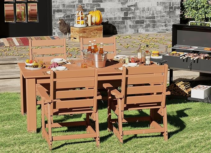 GREENVINES Outdoor Dining Table | 67’’ | HDPE | Rectangle Tables - Image 4