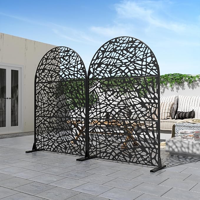 Casaphoria 72" H x 47" W Arched Metal Privacy Screen - Image 5