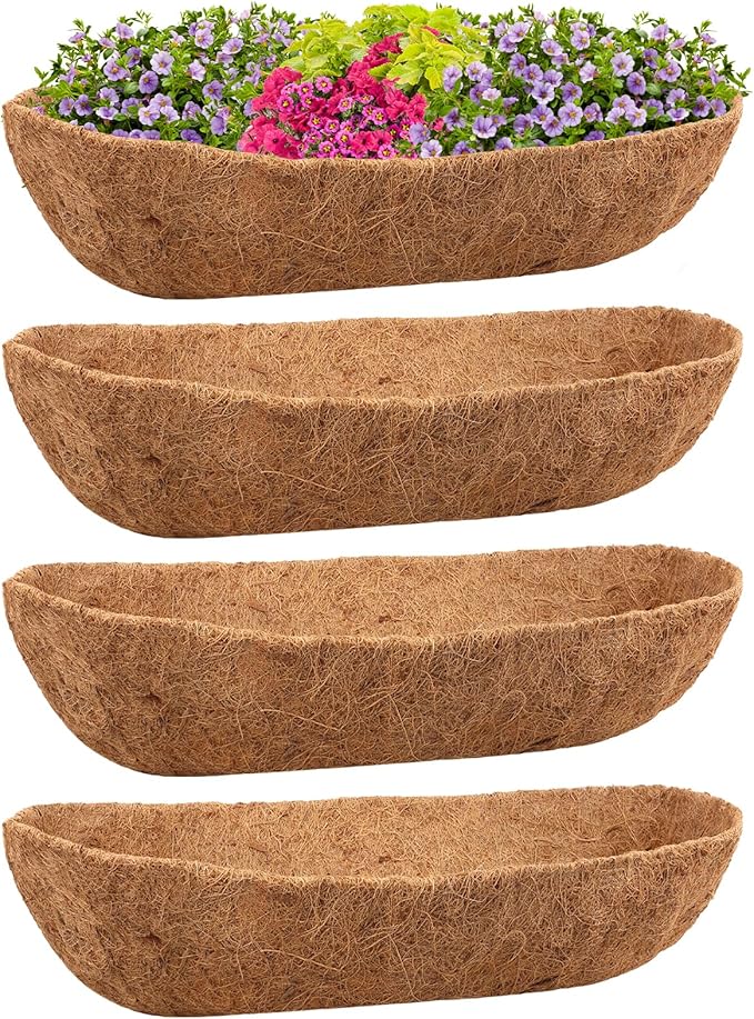Riare 4 Pack 30 Inch Trough Coco Coir Liners by Riare