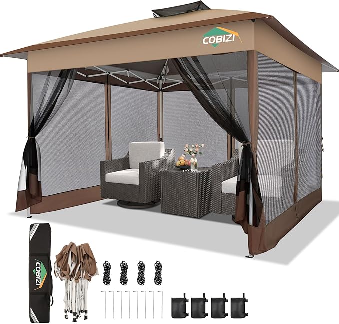 COBIZI 13x13 Pop Up Gazebos On Clearance Canopy Tent- Upgrade Metal Outdoor by COBIZI
