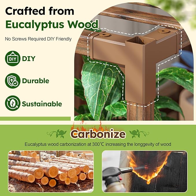 EnHomee Plant Stand Indoor Wood Plant Stand Outdoor Plant Shelves - Image 8