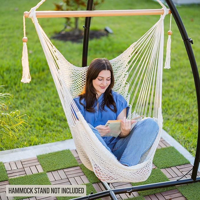 JoyView Hammock Chair with Spreader Bar Caribbean Hammock Swing Chair 300 LBS - Image 4