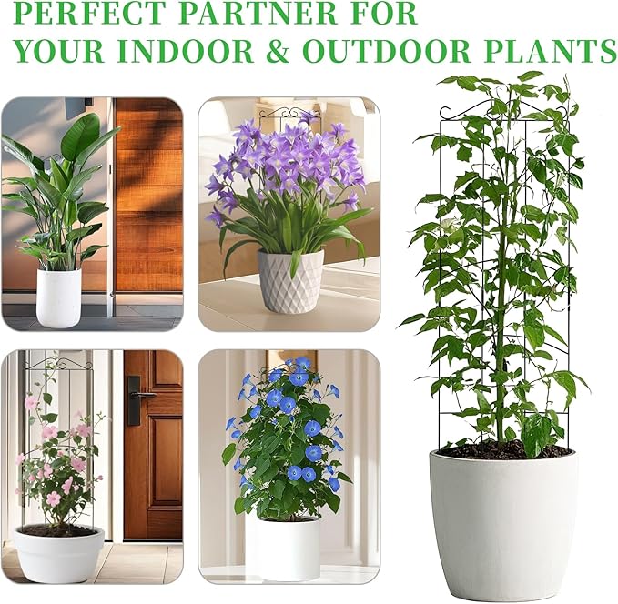 32 Inch Metal Plant Trellis for Climbing Plants Outdoor，4 Pack Garden Trellis - Image 3
