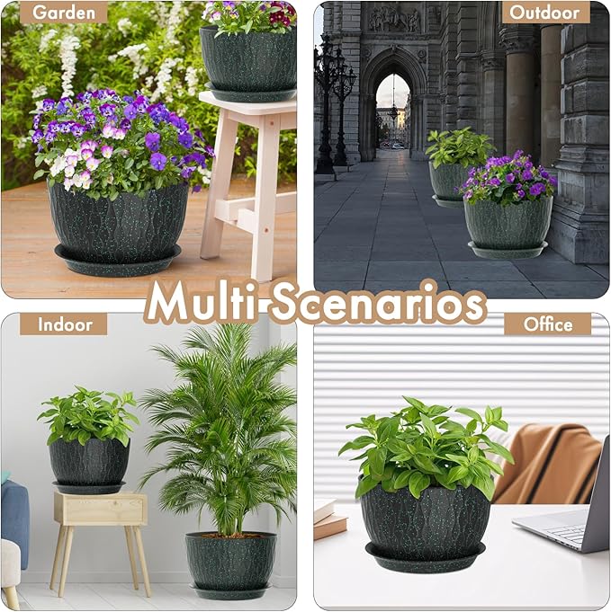 12 Inch Wide Water Ripples Flower Pots - Image 6