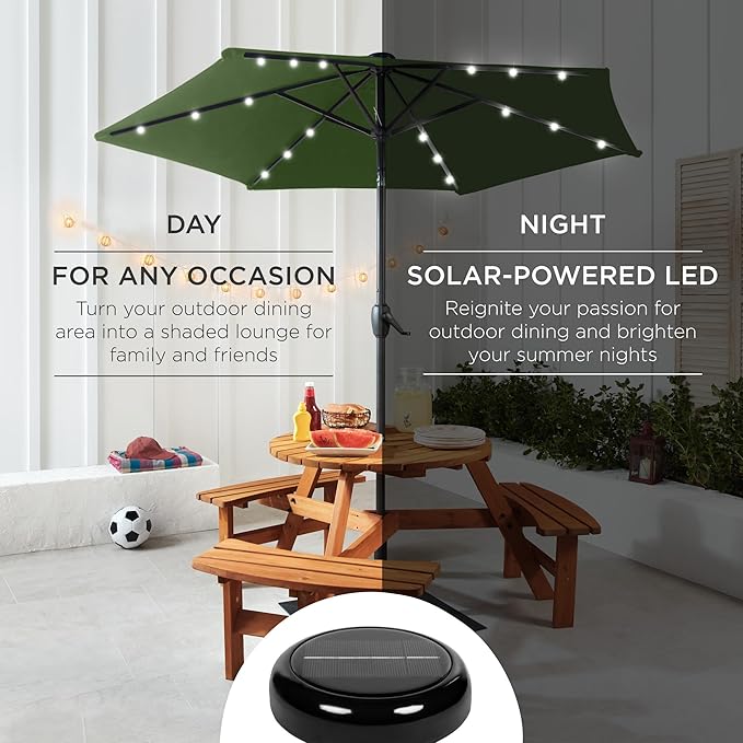 Best Choice Products 7.5ft Outdoor Solar Market Table Patio Umbrella - Image 3