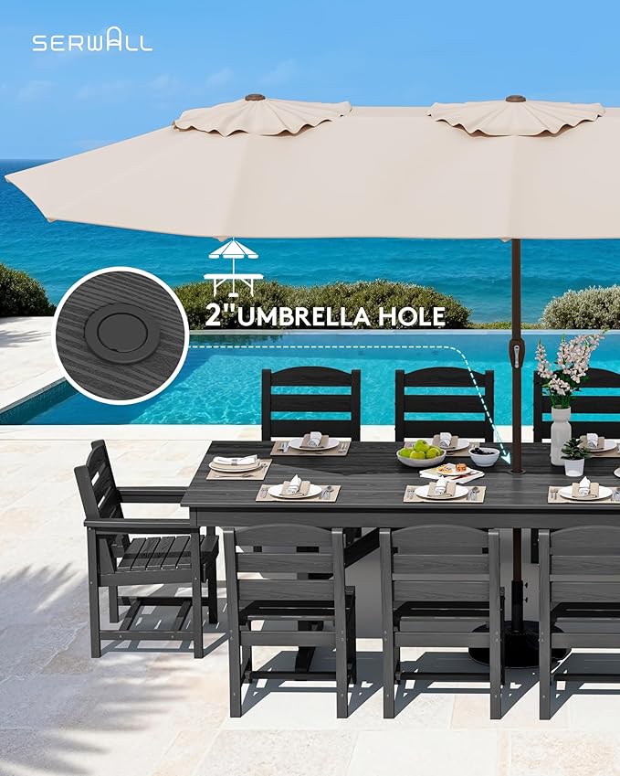 SERWALL 11 Piece Outdoor Dining Set - Image 5