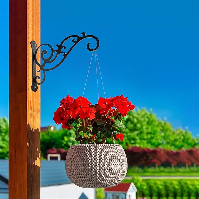 Hanging Planter Hooks 2 Pcs, Outdoor Hanging Brackets Wall Hook Heavy Duty - Image 7