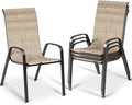 MAMIZO Patio Dining Chairs, Stackable All Weather Teslin Chair, Heavy Duty by MAMIZO