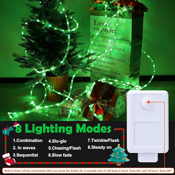 100ft LED Rope Lights Outdoor, 720 LED Connectable and Flexible Tube Lights - Image 3