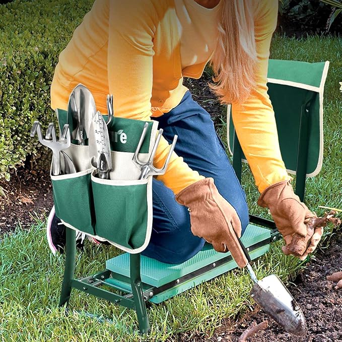 TomCare Upgraded Garden Kneeler Seat Widen Soft Kneeling Pad Garden Stools - Image 2