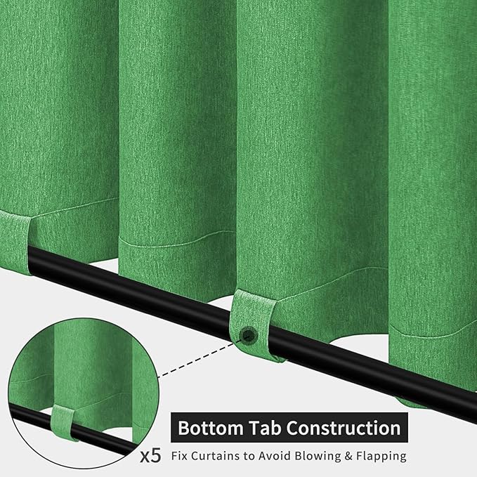 Easy-Going Linen Look Outdoor Curtains Waterproof Windproof Porch Curtains - Image 4
