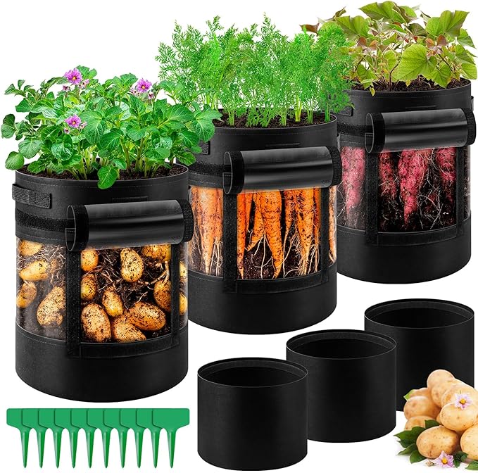 3 Pack 15 Gallon 360° Visibility Potato Grow Bags by WelcometoUJG%EF%BC%81