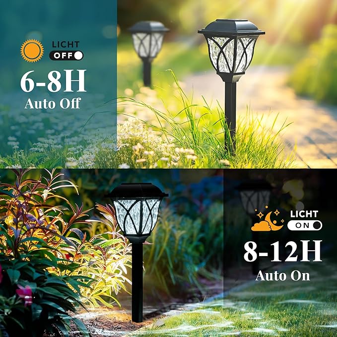 GIGALUMI 6 Pack Solar Lights Outdoor Waterproof, LED Solar Garden Lights - Image 5