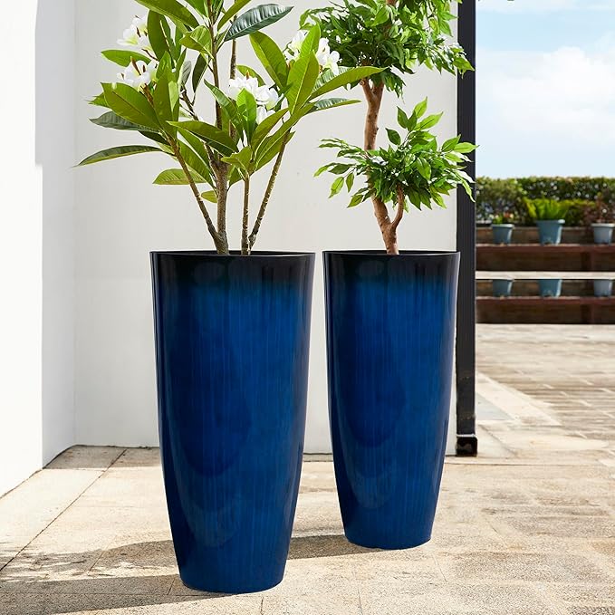 Glitzhome 30" H Tall Planters for Outdoor Plants, Large Flower Pots - Image 5