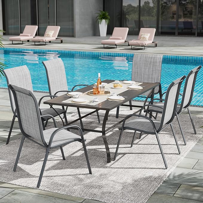 UDPATIO Patio Chairs Set of 6, Stackable Outdoor Dining Chairs - Image 2