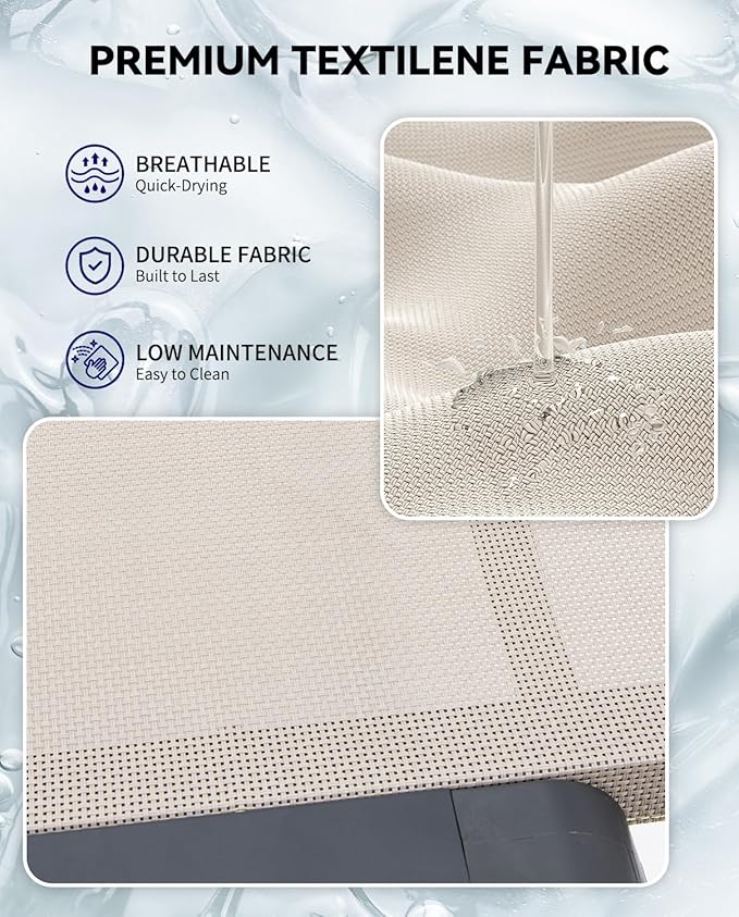 Aluminum Chaise Lounge Chair Outdoor, Foldable Patio Lounge Chair Assemble-Free - Image 5
