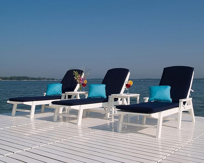POLYWOOD NCC2280GY Nautical Arms Chaise, Slate Grey - Image 6