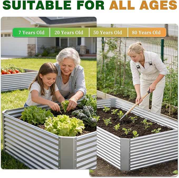 2 Pack 4x2x1.4 ft, Galvanized Steel Raised Garden Bed, Large Metal Planter - Image 6
