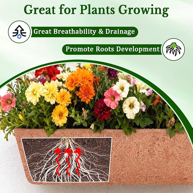 Halatool 2 Pack 30 Inch Window Box Liners Pre-Formed Trough Coconut Liner - Image 4